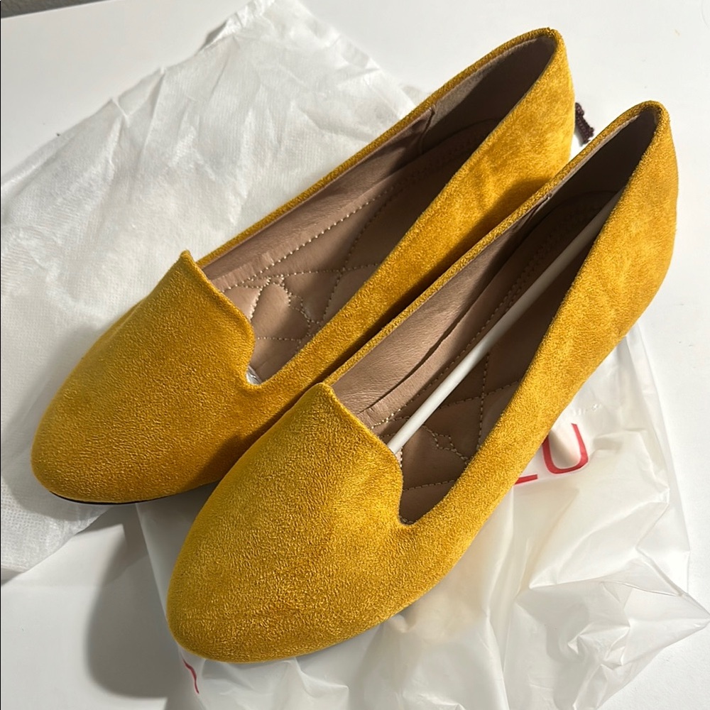 Yellow Suede Women's Flats